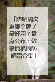 防晒隔离霜哪个牌子最好用？盘点公布：效果惊艳的防晒霜合集